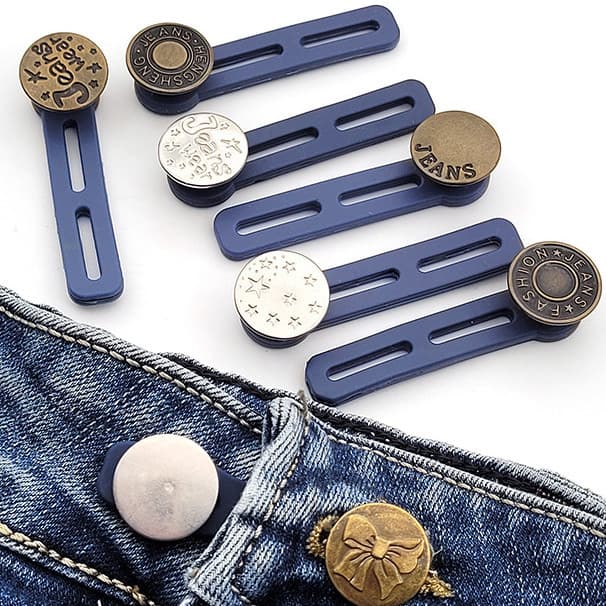 Kit Com 2 Botão Fivela Universal Extensor 2 Casas Instantâneo De Cintura Calça Ajustável Aumenta Medidas