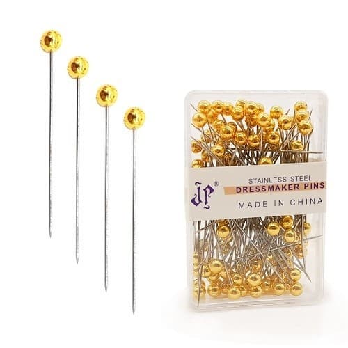 Alfinetes De Cabeça Dourado Cx 100Un Ut.1018