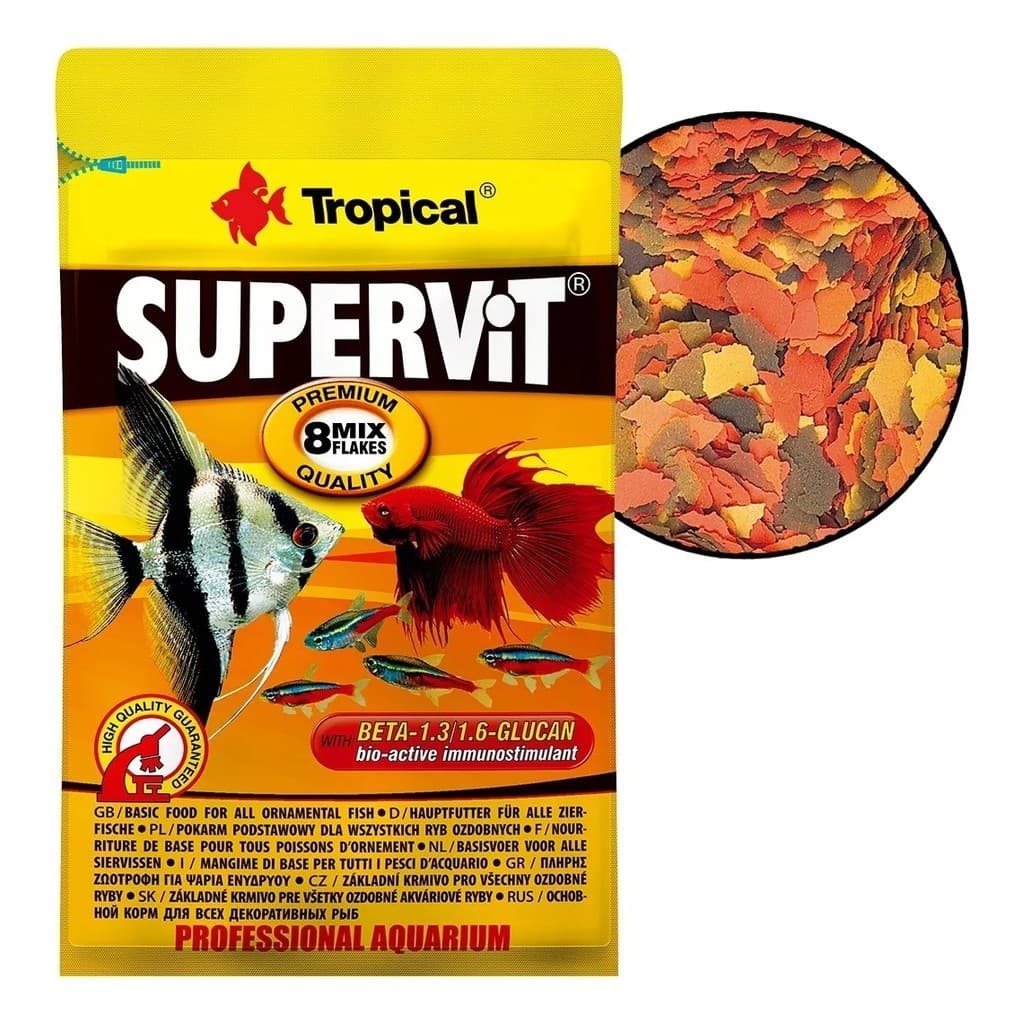 Ração Para Peixes Tropical Supervit Flakes 12g Sachê