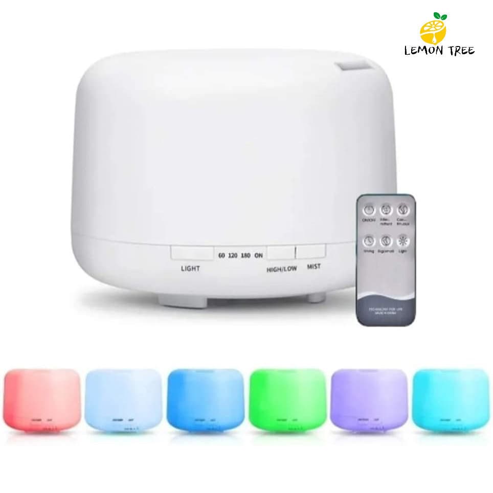Umidificador Difusor Aromatizador 500ml 300ml Ultrassônico Estilo Branco com Led 7 cores com controle