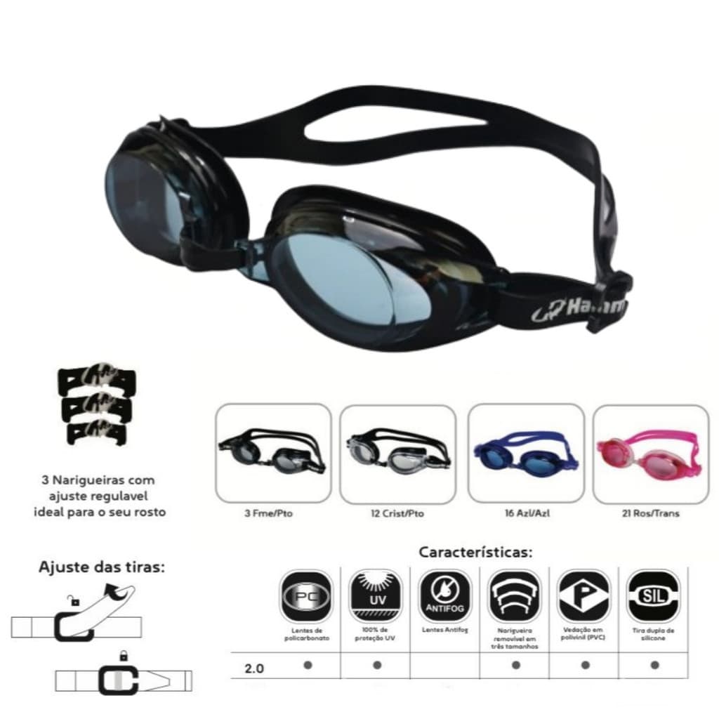 Óculos De Natação Adulto Hammerhead Aqua 2.0