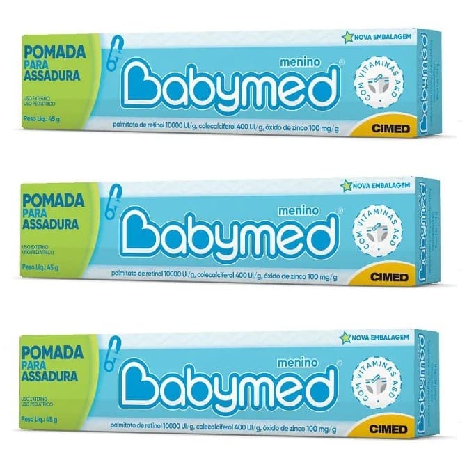 Kit 3 Pomada De Assaduras Azul 45g - BabyMed