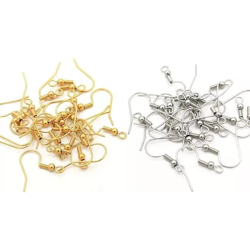 Base Para Brinco De Anzol - Prata - Dourado 100 Pçs