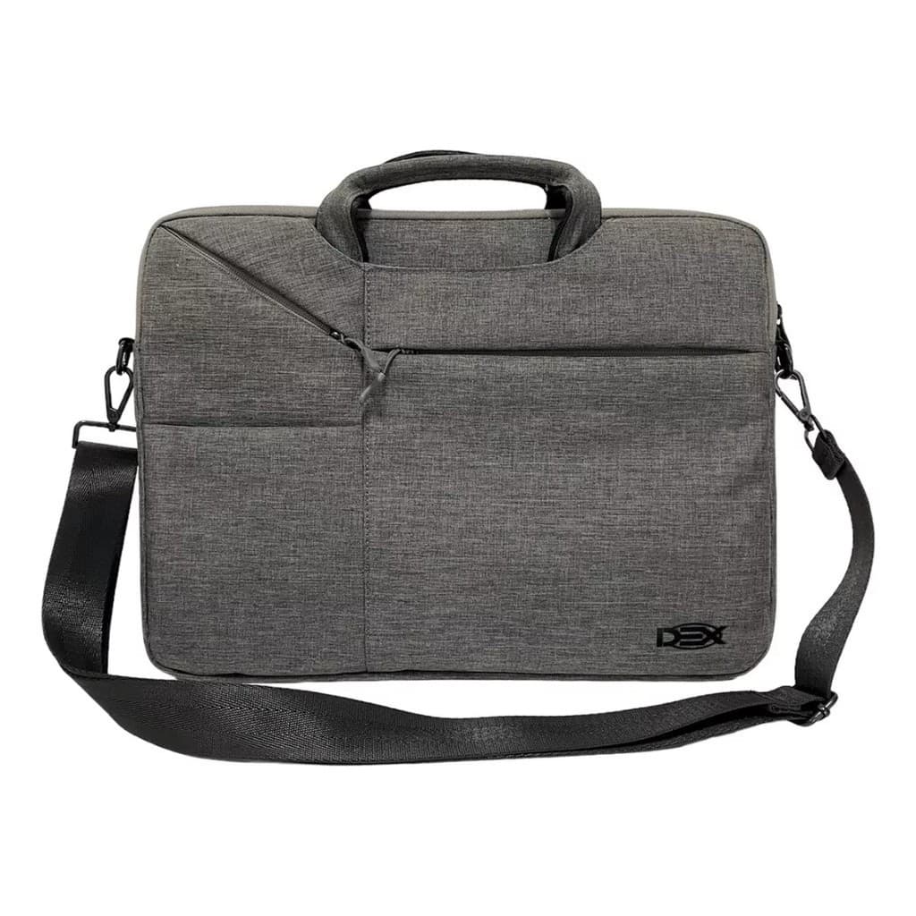 Bolsa Pasta para Notebook Grande Masculina Maleta Executiva Tecido Poliéster Dex NB-01 Cinza