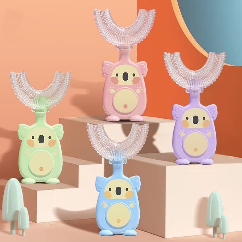 Escova De Dentes De Silicone Em Forma De U Para Crianças 2-12 Anos De Idade Kids Limpeza Oral Cavidade Infantil