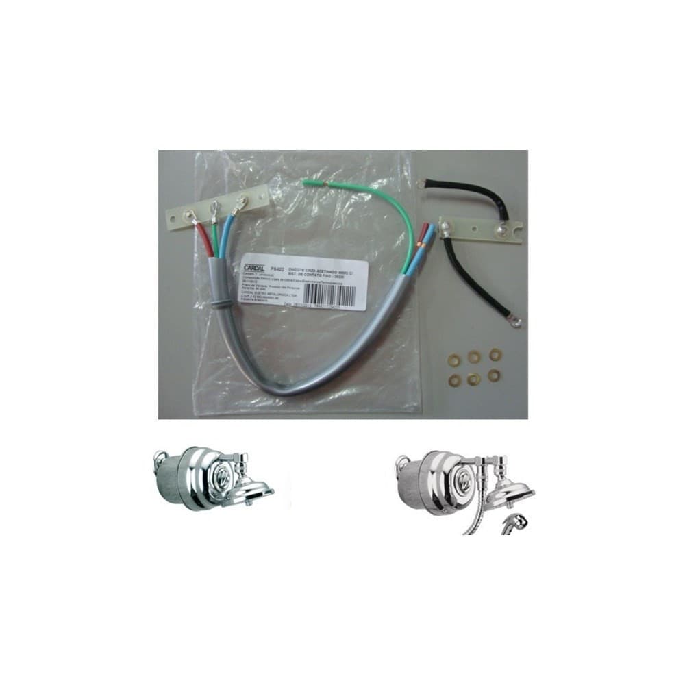 Chicote 30cm Com Contato Para Duchas Cardal Cromadas Cinza - PS422K100