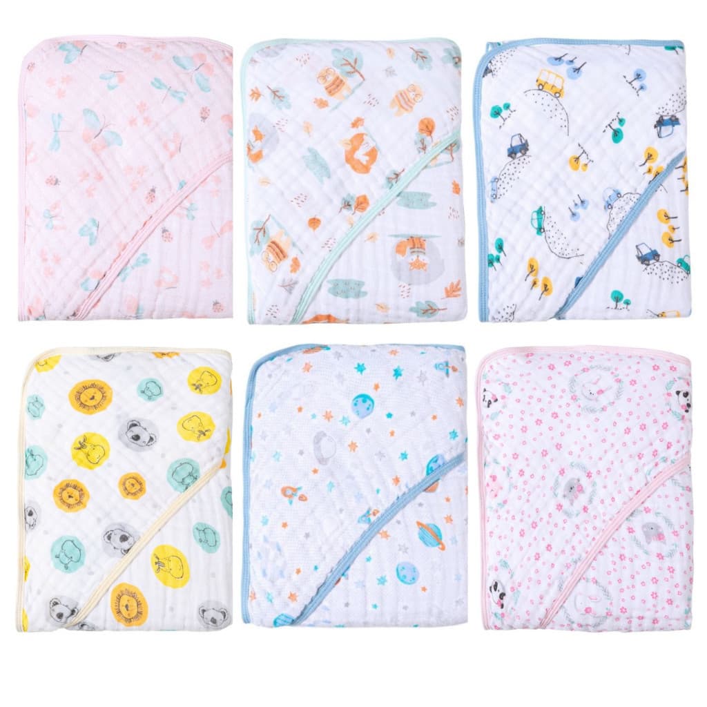 Toalha de Banho Fralda Soft com Capuz para Bebê  OU  Kit com 2, 3 ou 4 Toalhas