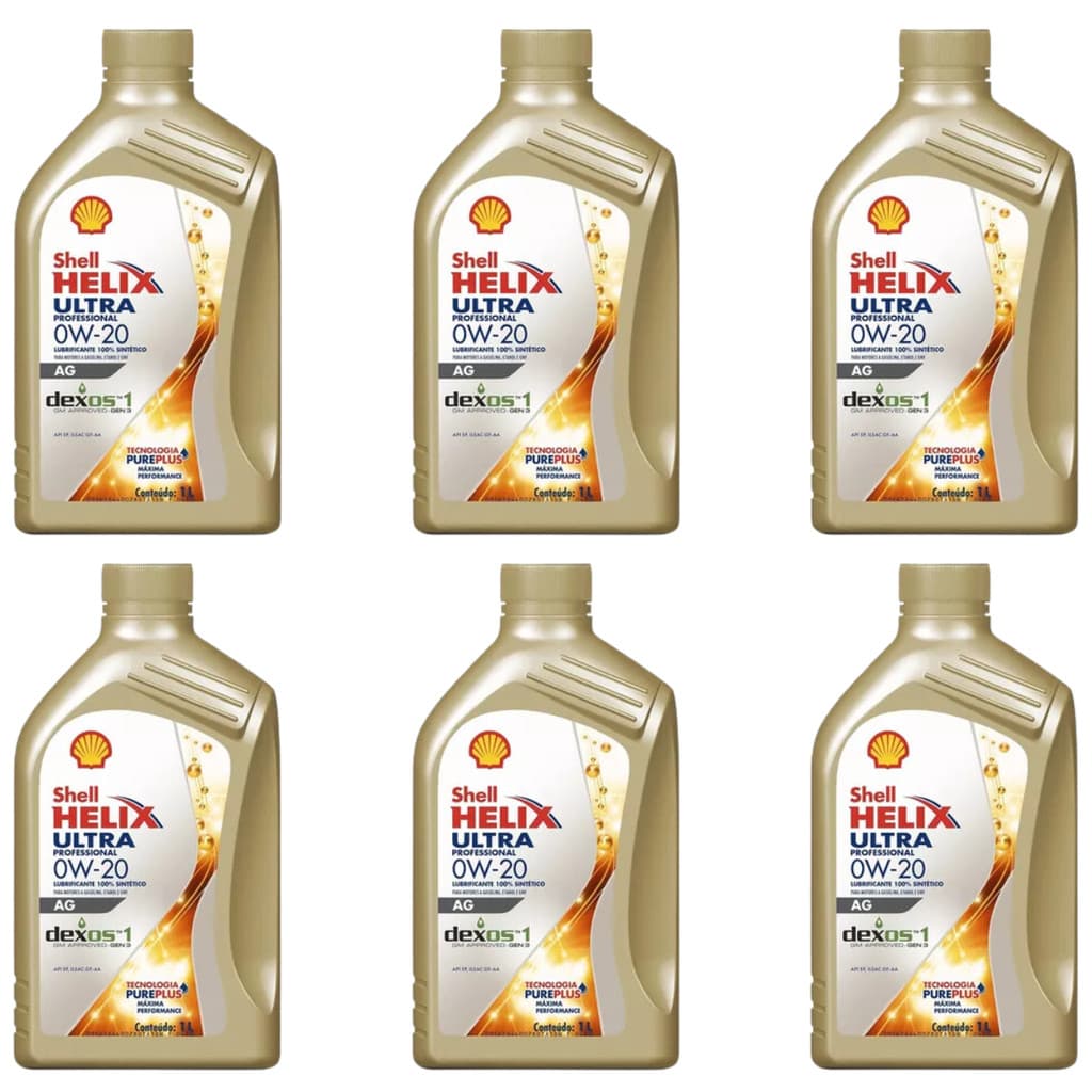 6L Óleo Motor Shell Helix Ultra 0W20 AG Dexos 1 Sintético