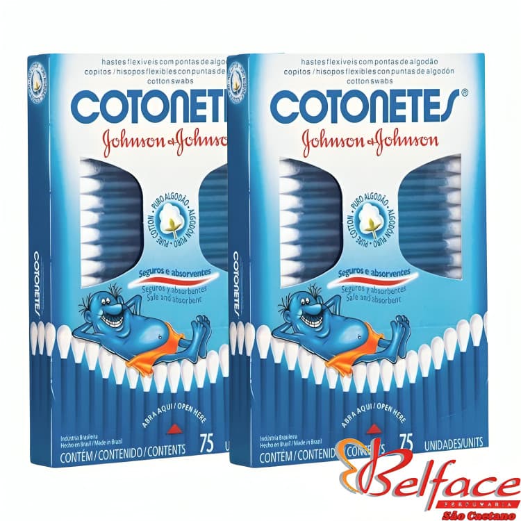 Kit 2 Cotonetes 75un Johnson&Johnson com 150un