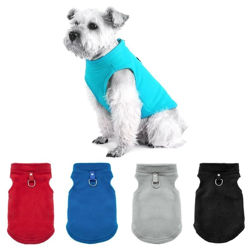 Outono inverno roupas para cães velo pet puxar anel Colete Quente Filhote De Cachorro Jaqueta animais vestuário