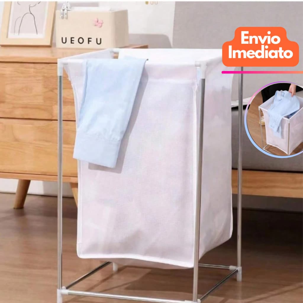 Cesto de Roupa Suja Inox Organizador Multiuso com Suporte organizador de Brinquedos