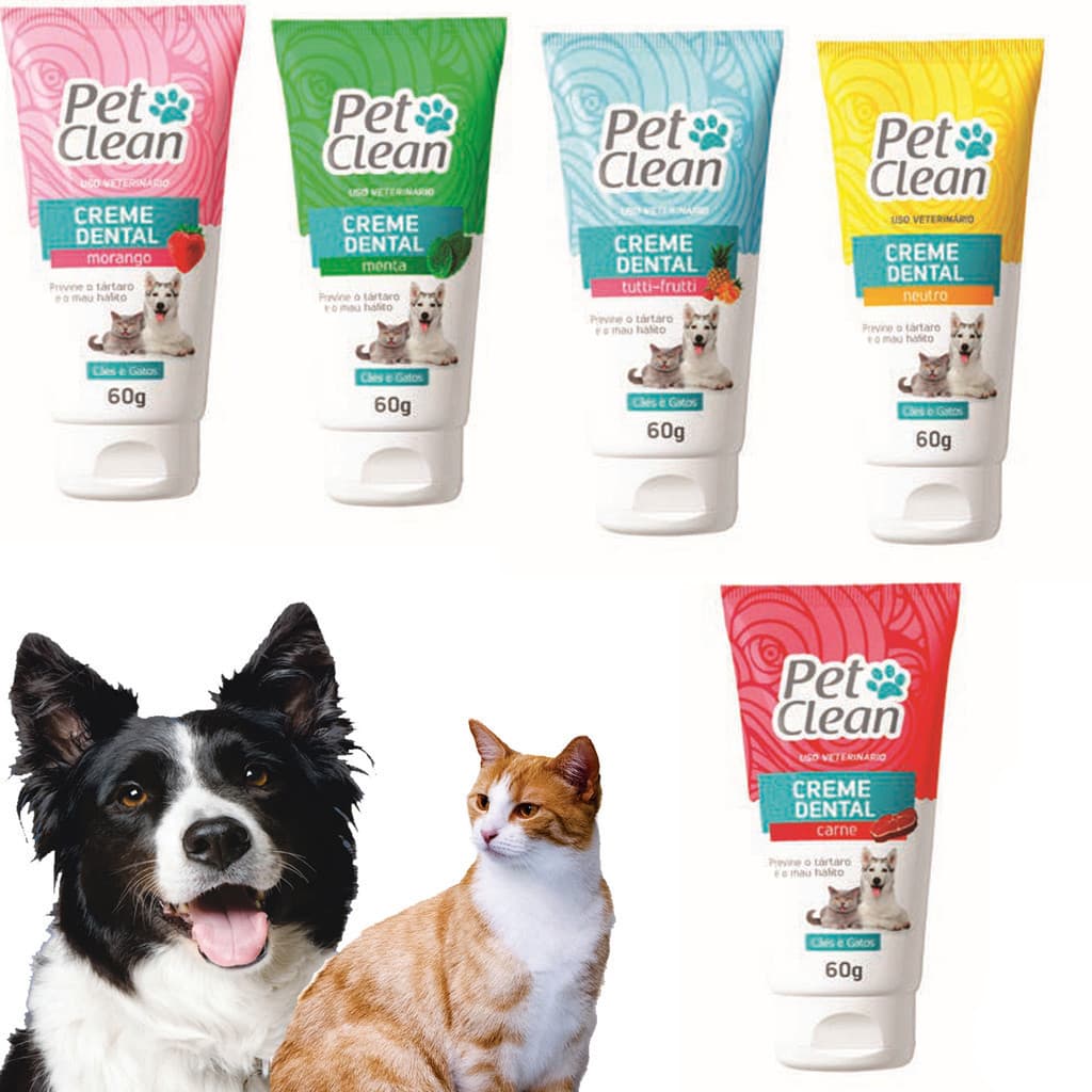 Creme Dental Pasta de Dente Pet Clean 60g Cães Gatos Oferta