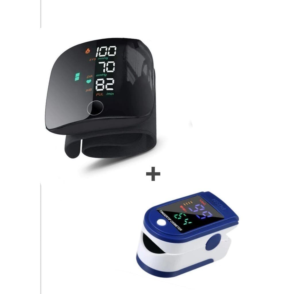 KIT Oximetro De Dedo + Monitor De Pressão Arterial De Pulso