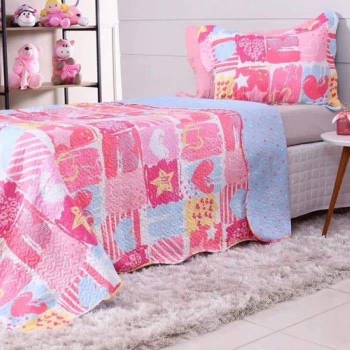 Cobre Leito Solteiro C/2 Peças Estampa Teen Bene Casa