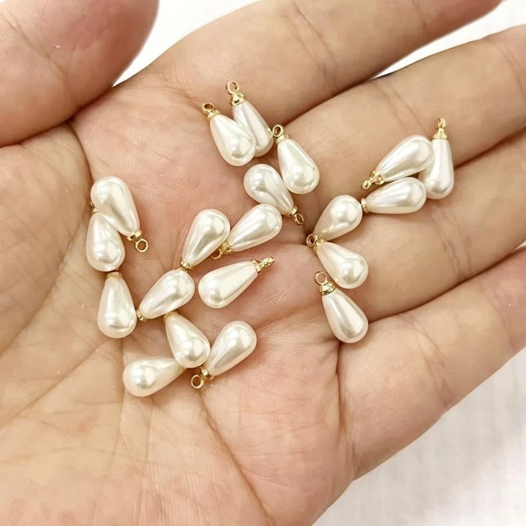 50 Pcs Pingente De Pérola Para Acessórios De Joias 6*10mm