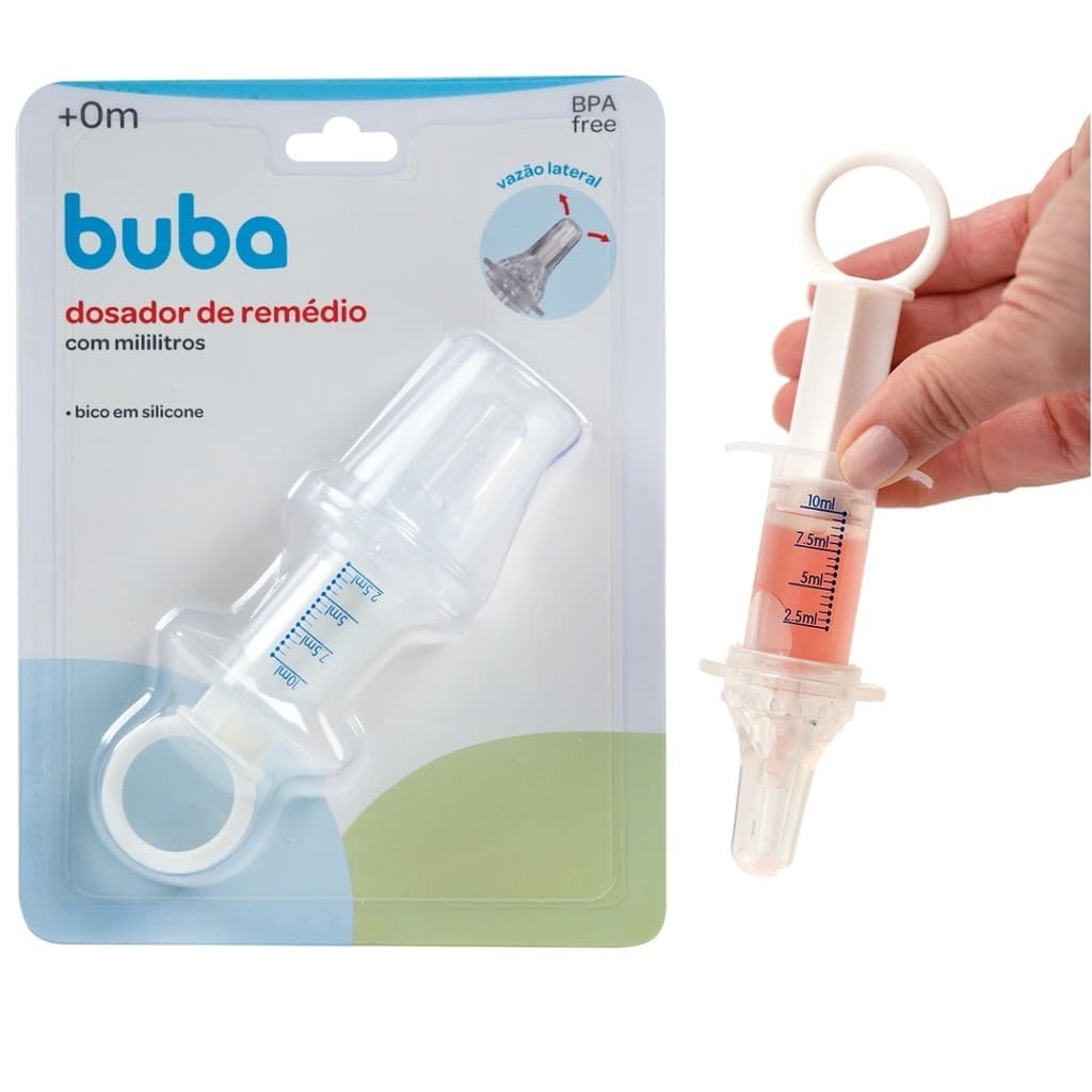 Dosador de Remédio Para Bebê Bico de Silicone Seringa Para Medicamento Medicação Infantil Buba