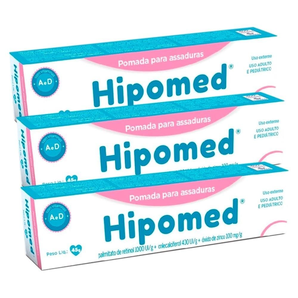 Pomada Para Prevenção De Assaduras Hipomed 45g - KIT COM  3 UN