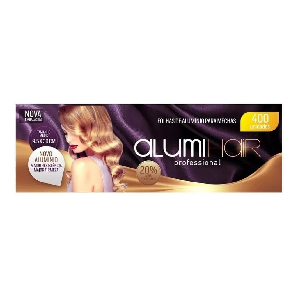 Kit 12 Cx Papel Alumínio Mechas Alumihair 9,5x30 400 Folhas 