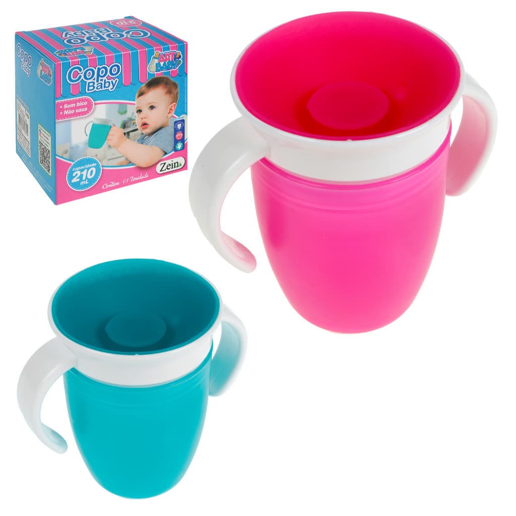 Copo De Transição Treinamento Bebê Infantil 360° Antivazamento Com Alça Sem Bico