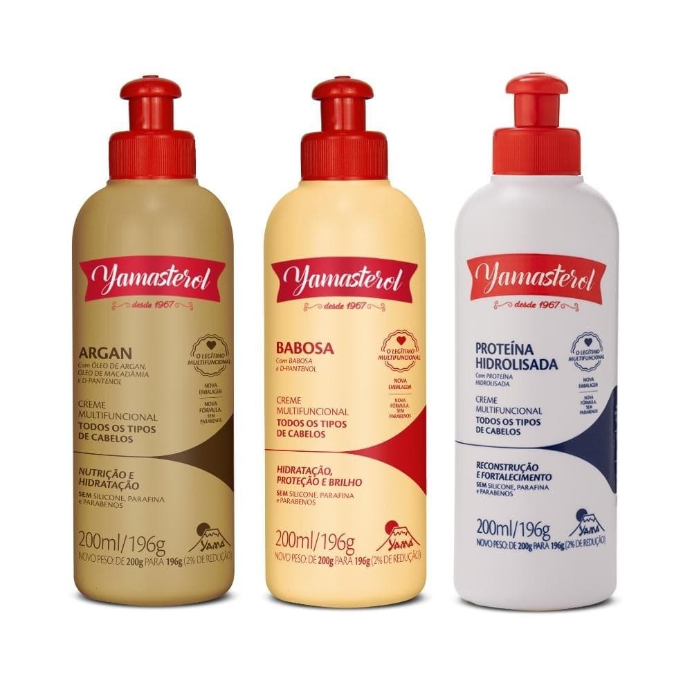 Kit 3 Yamasterol Cronograma Reparação Intensa Yamá 200ml