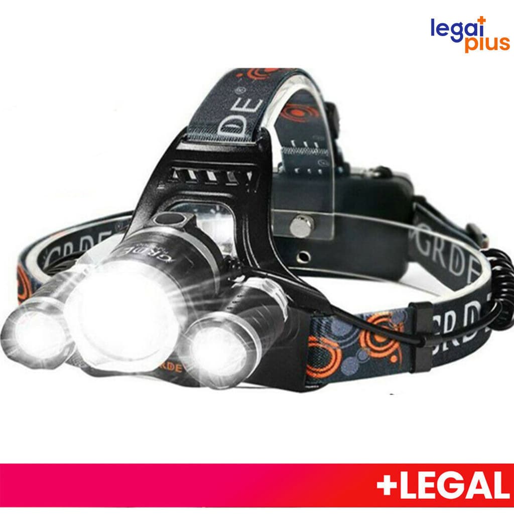 Lanterna Tática de Cabeça Cree T6 3 Modos Super Brilho para Mergulho e Camping