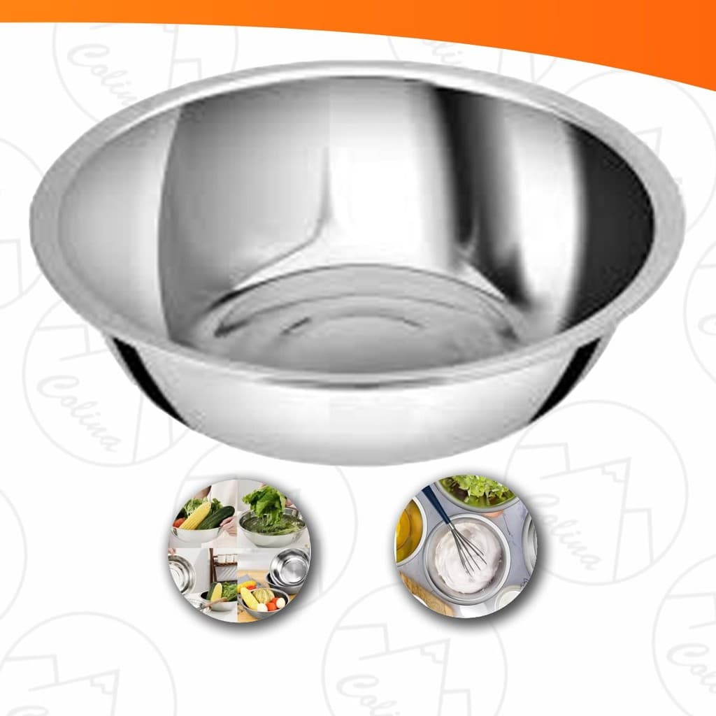 Bacia Tigela Inox Saladeira Cozinha Receita 25 Cm Capacidade Para 2 L