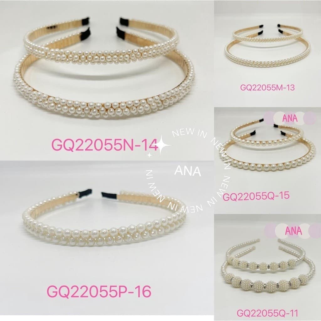 KIT 5 Tiara de Pérolas / Arquinho de Perolas - Acessórios femininos de cabelo-YOUYI