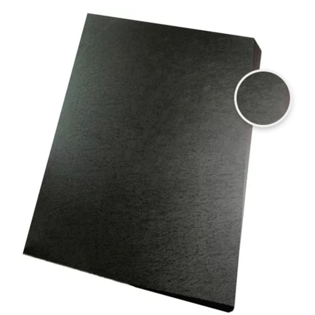 KIT 50 CAPAS PARA ENCADERNAÇÃO A4 PRETA COURO CONTRACAPA