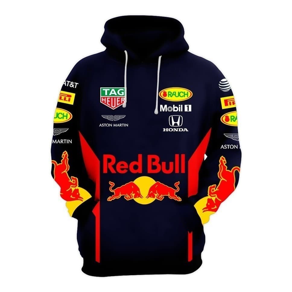 Moletom Blusa Red Bull   3d Canguru Com Capuz