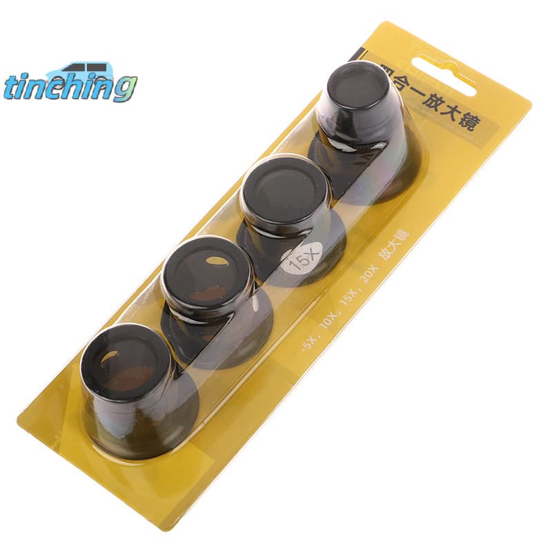 [Tinchigh] 4pcs/set Lupa De Olhos 5x/10/15x/20x kit De Ferramentas De Reparo De Relógios Jóias Vidro Relojoeiro Novo