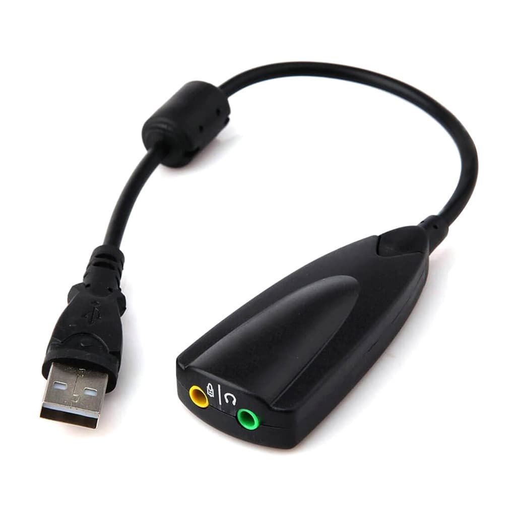 Placa De Som Usb Adaptador Áudio Fone De Ouvido Microfone Para Computador Pc Notebook