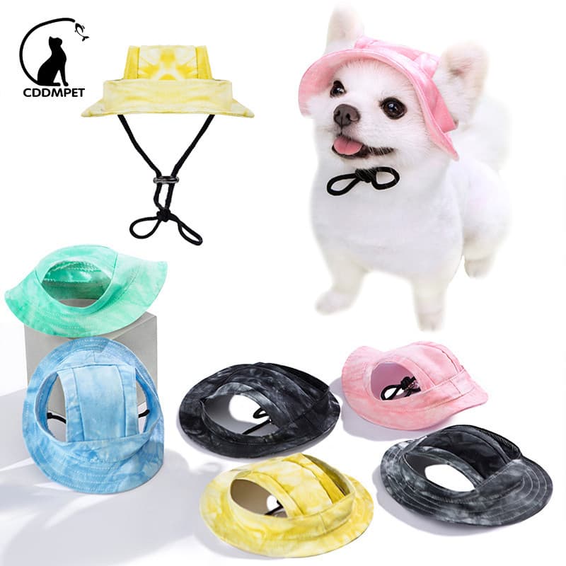 Chapéu De Cachorro Gato Protetor Solar Com Fivela De Corda Ajustável Tampas Pescador De Moda