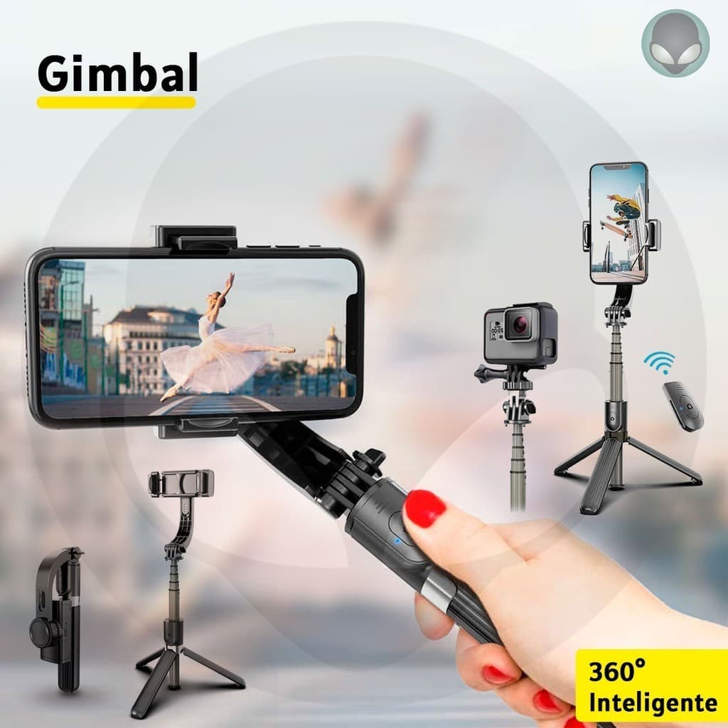 Estabilizador L08 Smartphone Celular Gimbal  Bluetooth Tripé Suporte Ajustável Fotos Vídeos Remoto Equilíbrio Estável