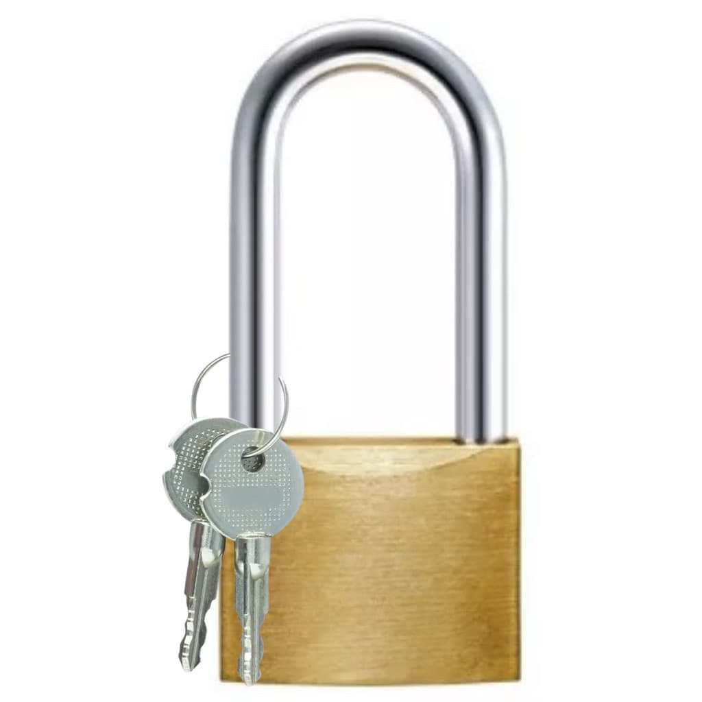 Cadeado Haste Longa De Latão Para Segurança Versátil 50mm Com Chaves Tetra