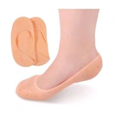 Meia Silicone Hidratante Pé Calcanhar Antiderrapante Aumento pes Protetor Silicone Pe Sapato Par de Meia Palmilha