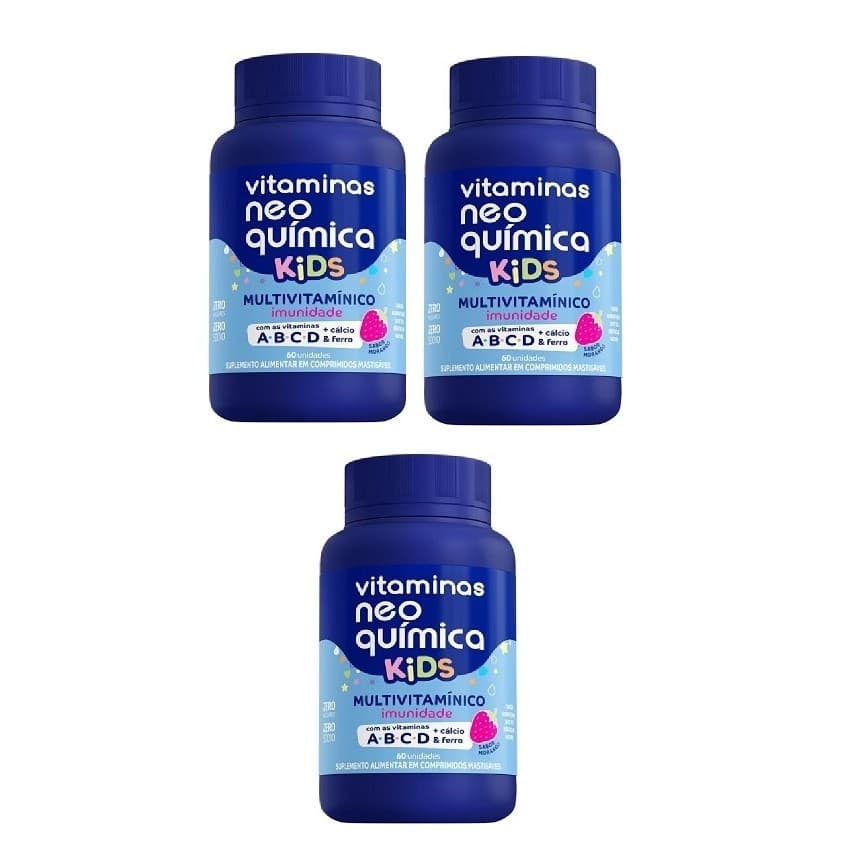 Kit 3 Vitamina Kids 60 Cápsulas - Neo Química
