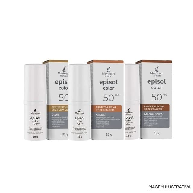 Protetor Solar Facial Episol Color Stick FPS 50 - 18g