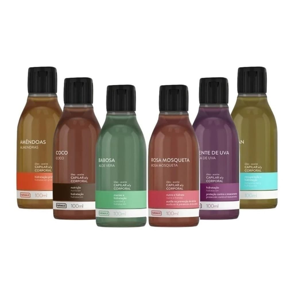 Óleos Corporais e Capilares 100 ml Hidrata e Nutri Farmax