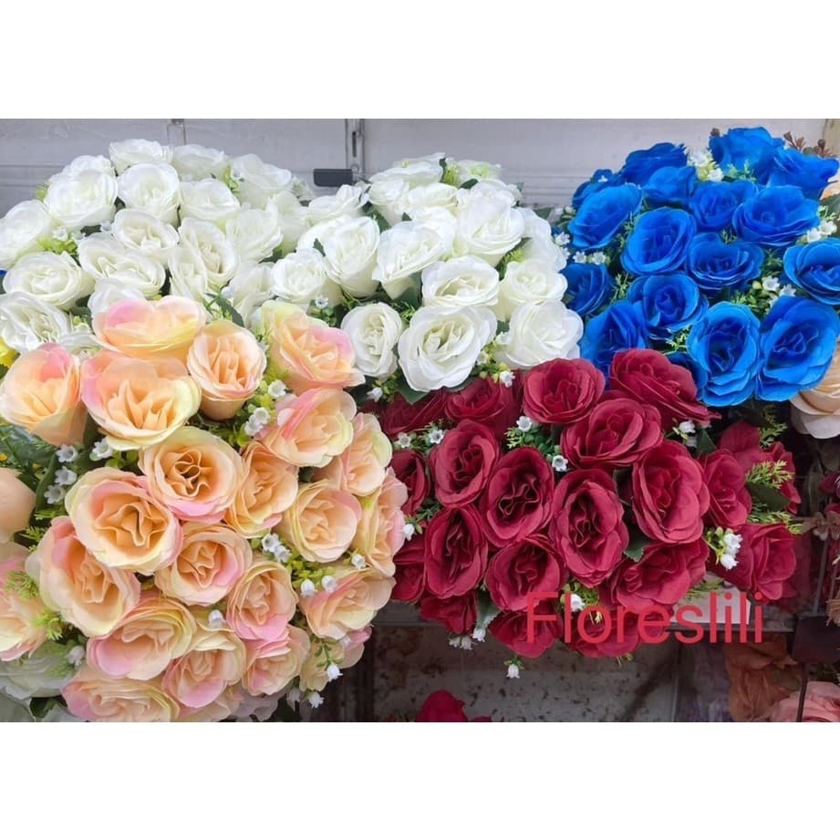 Buquê de rosas com folhagem  C/24