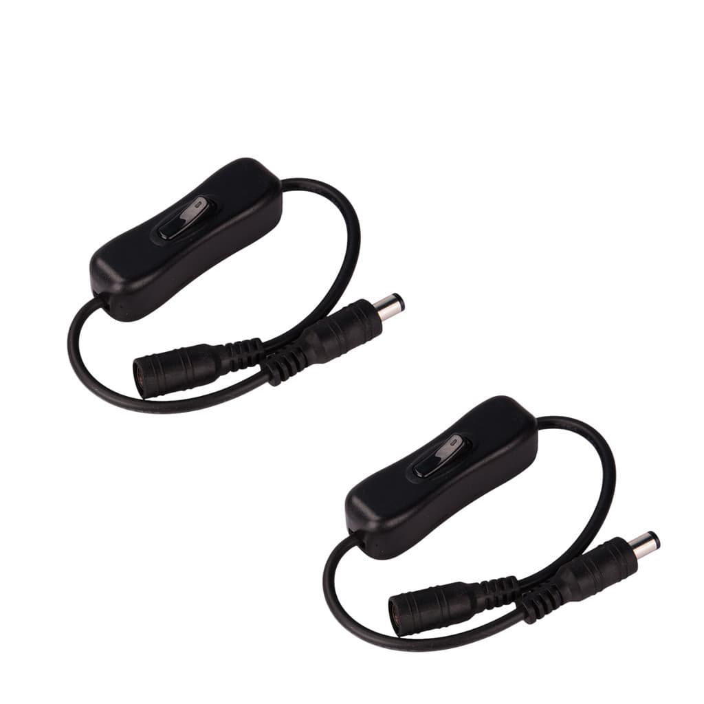 Kit 2 Interruptor Liga Desliga P4 Fita Led 12v On Off Para Fita Iluminação e CFTV Preto