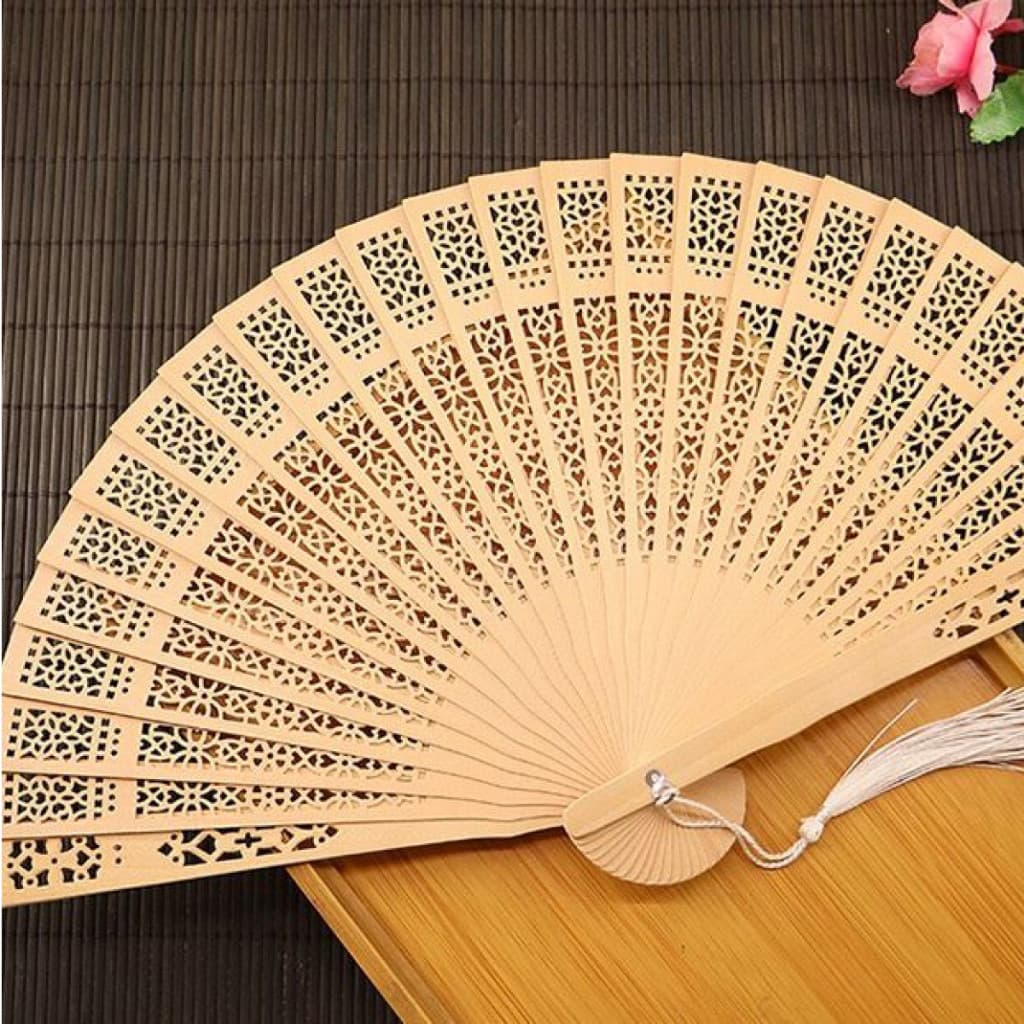 Kit 12 peças leque de madeira leve e elegante para casamento e lembrança