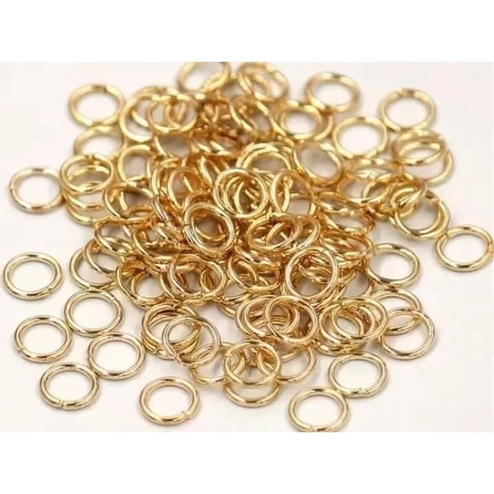 Argola Elo Metal P/ Chaveiro 6mm - Dourado - Aprox. 100pçs