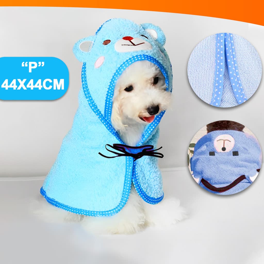 Toalha Para Banho Pet Cães Gatos Em Poliéster Tamanho P 46x44CM