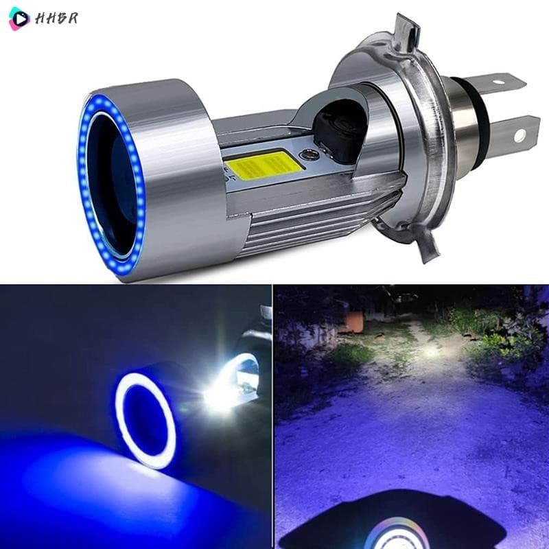 Lâmpada De Teto H4 LED Para Motocicleta Hi/Lo Beam Com Luz Diurna De Olho De Anjo 25W 3000LM Super Brilhante 6000K
