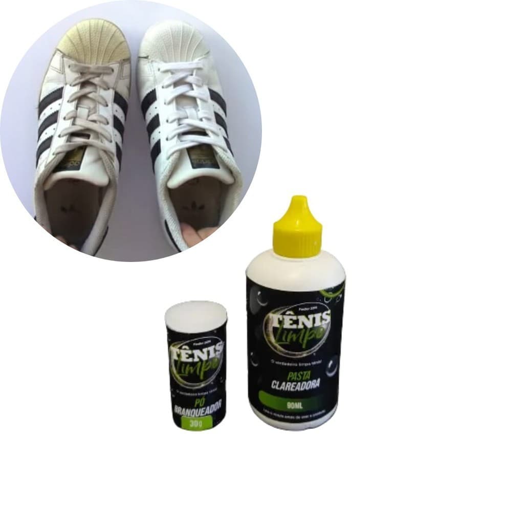 Kit Mágico Removedor Sujeira Amarelado Tênis Sapatos Tecidos