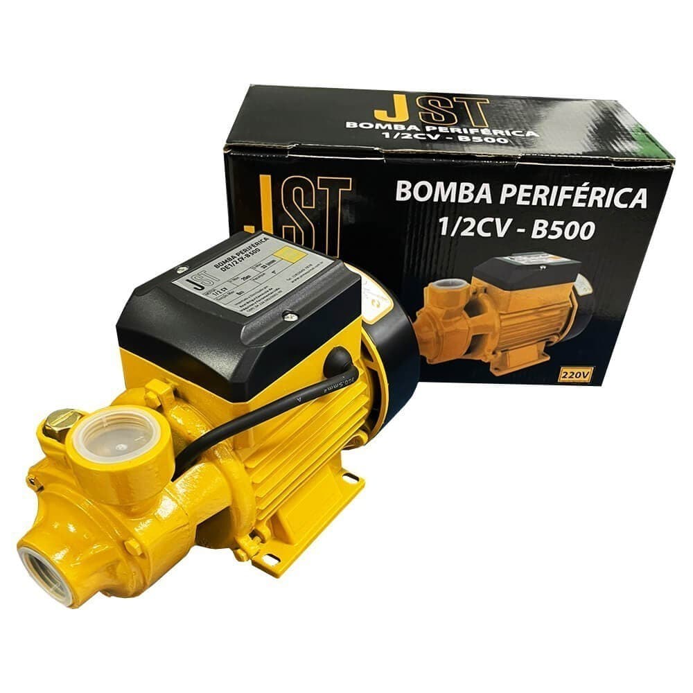 Bomba D`Água Periférica - 1/2 CV - B500 - 127V/220V - JST para transferência de água limpa de poços.