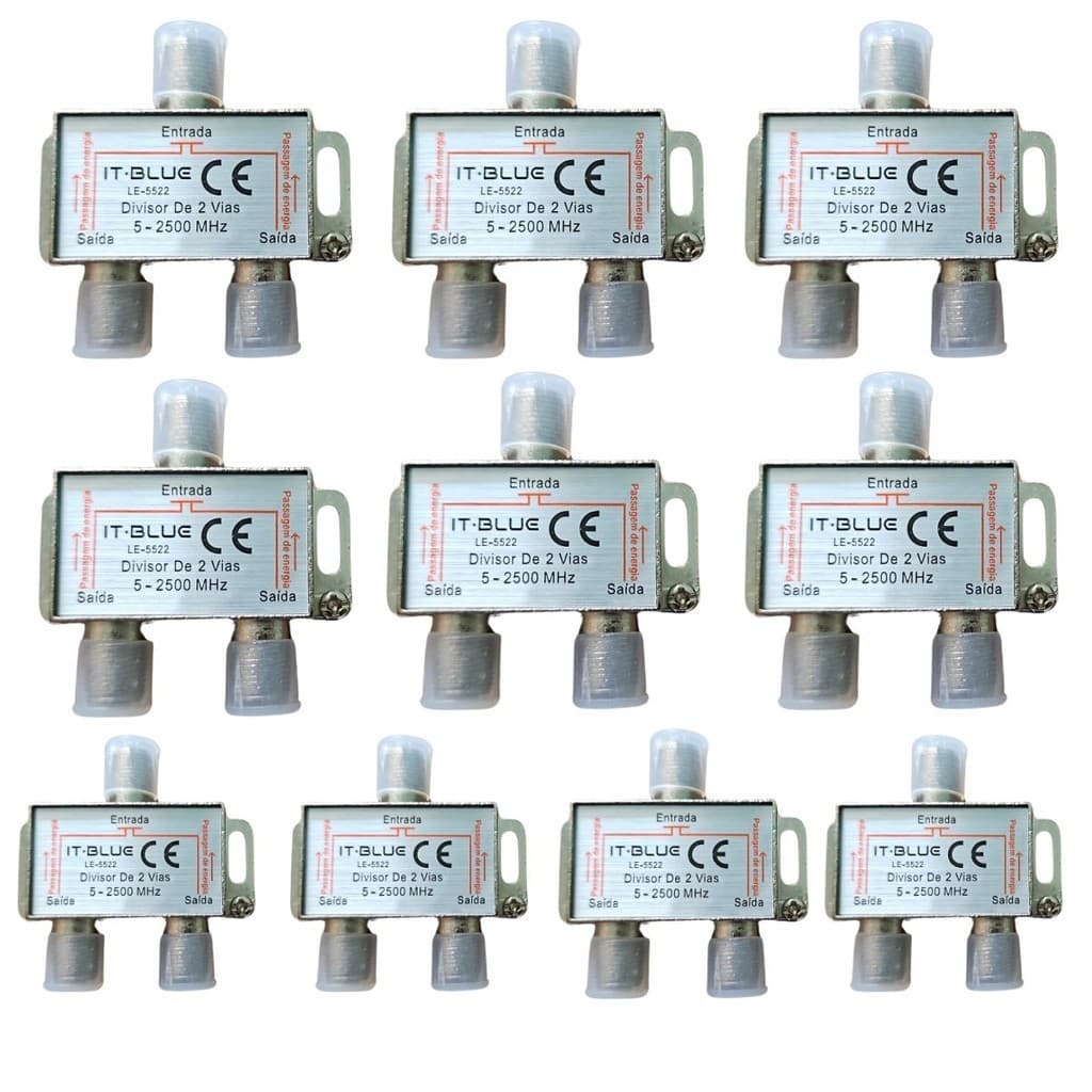 Promoção com 10 Divisor De Antena 2 Saidas Universal A Cabo Uhf Vhf Digital