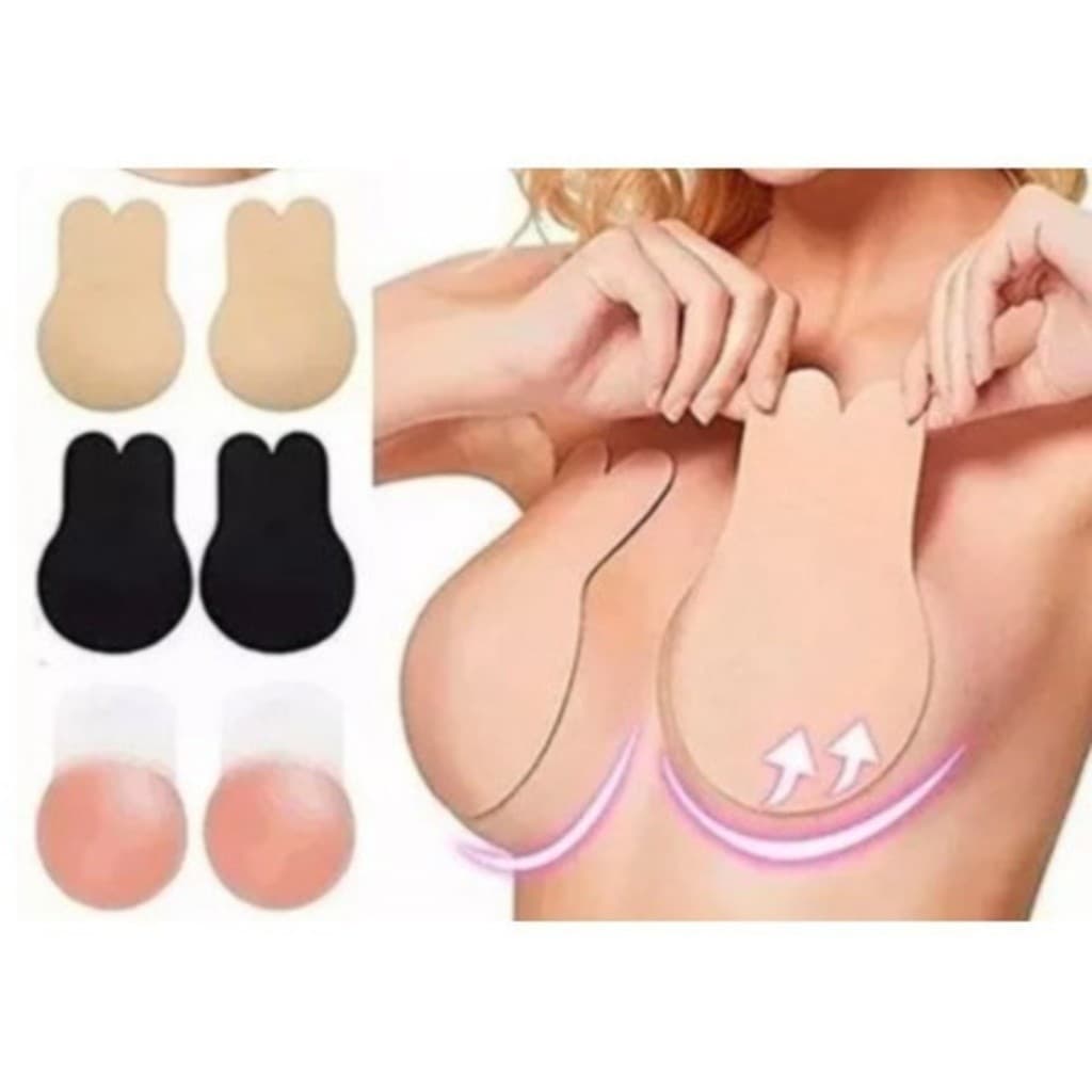 1 Par Adesivo Bonitinha Para Feminina Levanta Seio Invisible Pushup tipo Orelha De Coelho