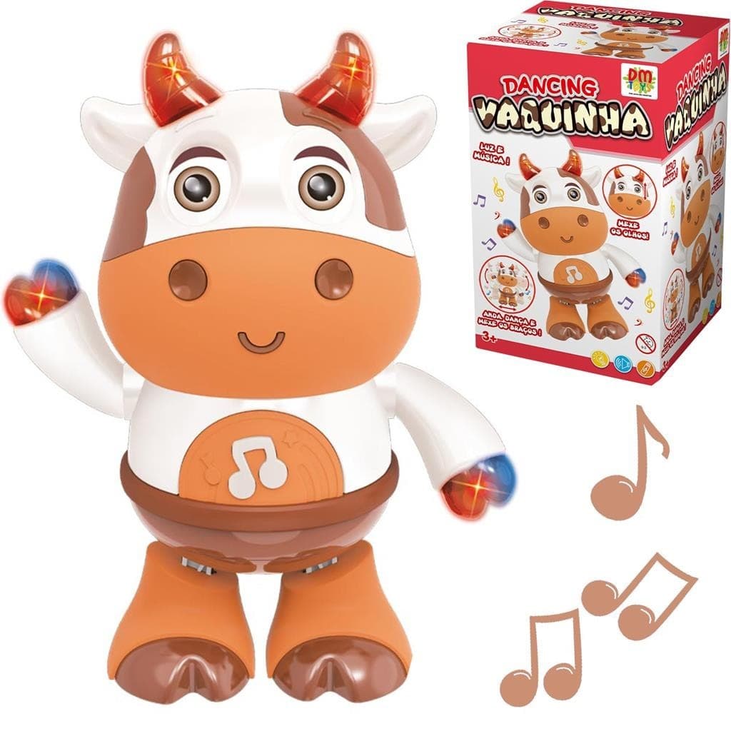 Dancing Vaquinha Boneco Dancarino Com Movimento Danca Anda Com Luz E Sons Vaca De Brinquedo Infantil Divertido - Dm Toys