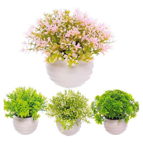 Mini Vasinhos Com Flores Artificiais Decoração para Casa Escritorio Quarto